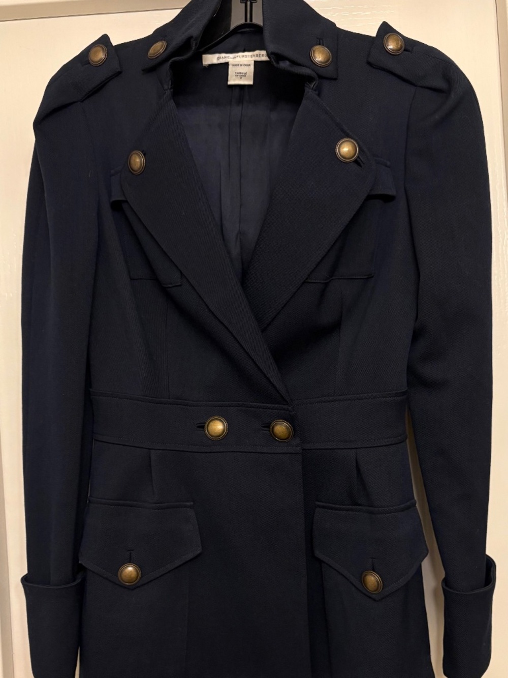 DVF Diane Von Firstenburg archival- Dark Navy Military Jacket size 2